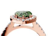 Rose gold Fancy Green Heart  Halo Diamond Pavé Solitaire Ring_37