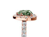 Rose gold Fancy Green Heart  Halo Diamond Pavé Solitaire Ring_38