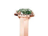 Rose gold Fancy Green Heart  Halo Diamond Ring with Cathedral Band and Four-Prong Setting_34