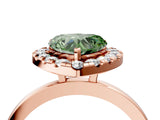 Rose gold Fancy Green Heart  Halo Diamond Solitaire with Pavé Band and Four-Prong Setting_41