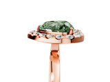 Rose gold Fancy Green Heart  Halo Diamond Solitaire with Pavé Band and Four-Prong Setting_42