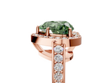 Rose gold Fancy Green Heart  Halo Pavé Diamond Engagement Ring with Bezel Setting_5
