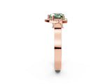 Rose gold Fancy Green Heart  Halo Pave Split Shank Prong Setting Ring_71
