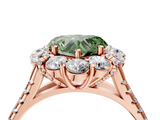 Rose gold Fancy Green Heart  Halo Split Shank Diamond Engagement Ring with Pave Band and Four-Prong Setting_4