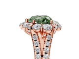 Rose gold Fancy Green Heart  Halo Split Shank Diamond Engagement Ring with Pave Band and Four-Prong Setting_5