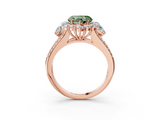 Rose gold Fancy Green Heart  Halo Split Shank Diamond Engagement Ring with Prong Setting_3