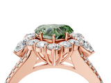 Rose gold Fancy Green Heart  Halo Split Shank Diamond Engagement Ring with Prong Setting_4
