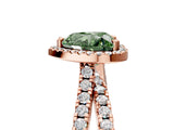 Rose gold Fancy Green Heart  Halo Split Shank Diamond Ring with Pavé Setting 5
