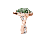 Rose gold Fancy Green Heart  Halo Twist Band Solitaire Ring_5