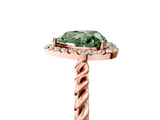 Rose gold Fancy Green Heart  Halo Twisted Band Four-Prong Diamond Ring_5