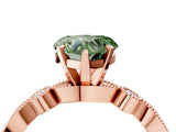 Rose gold Fancy Green Heart  Milgrain Bezel Diamond Engagement Ring with Solitaire Prong Setting_33