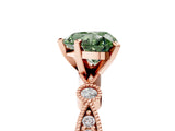 Rose gold Fancy Green Heart  Milgrain Bezel Diamond Engagement Ring with Solitaire Prong Setting_34