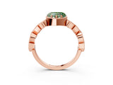 Rose gold Fancy Green Heart  Milgrain Marquise Diamond Twist Band Ring_65