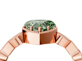 Rose gold Fancy Green Heart  Milgrain Marquise Diamond Twist Band Ring_66
