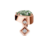 Rose gold Fancy Green Heart  Milgrain Marquise Diamond Twist Band Ring_67