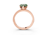 Rose gold Fancy Green Heart  Milgrain Pave Diamond Engagement Ring with Four-Prong Setting_3
