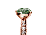 Rose gold Fancy Green Heart  Milgrain Pave Diamond Engagement Ring with Four-Prong Setting_5