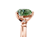 Rose gold Fancy Green Heart  Solitaire Beaded Band with Four-Prong Setting_5