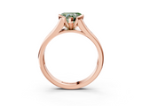 Rose gold Fancy Green Heart  Solitaire Bezel-Set Diamond Ring with Channel-Set Band_3