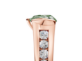 Rose gold Fancy Green Heart  Solitaire Bezel-Set Diamond Ring with Channel-Set Band_5
