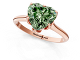 Rose gold Fancy Green Heart  Solitaire Cathedral Diamond Ring with Six-Prong Setting_1