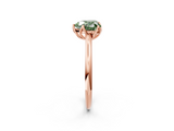 Rose gold Fancy Green Heart  Solitaire Cathedral Diamond Ring with Six-Prong Setting_2