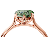 Rose gold Fancy Green Heart  Solitaire Cathedral Diamond Ring with Six-Prong Setting_4