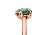 Rose gold Fancy Green Heart  Solitaire Cathedral Diamond Ring with Six-Prong Setting_5