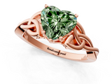 Rose gold Fancy Green Heart  Solitaire Celtic Knot Engagement Ring with Four-Prong Setting_1