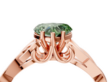 Rose gold Fancy Green Heart  Solitaire Celtic Knot Engagement Ring with Four-Prong Setting_4