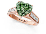 Rose gold Fancy Green Heart  Solitaire Channel-Set Diamond Engagement Ring with Four-Prong Setting_30
