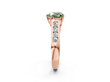 Rose gold Fancy Green Heart  Solitaire Channel-Set Diamond Engagement Ring with Four-Prong Setting_31