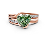 Rose gold Fancy Green Heart  Solitaire Channel-Set Split Shank Ring with Tension Prong Setting_3