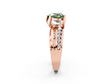 Rose gold Fancy Green Heart  Solitaire Channel-Set Split Shank Ring with Tension Prong Setting_5