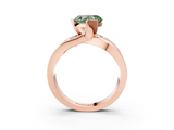 Rose gold Fancy Green Heart  Solitaire Channel-Set Split Shank Ring with Tension Prong Setting_6
