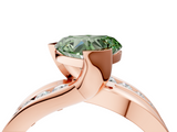 Rose gold Fancy Green Heart  Solitaire Channel-Set Split Shank Ring with Tension Prong Setting_7