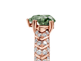 Rose gold Fancy Green Heart  Solitaire Chevron Pave Diamond Engagement Ring with Six-Prong Setting_5