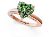 Rose gold Fancy Green Heart  Solitaire Diamond Engagement Ring with Four-Prong Setting on a Classic Band_4