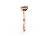 Rose gold Fancy Green Heart  Solitaire Diamond Engagement Ring with Four-Prong Setting on a Classic Band_5