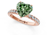 Rose gold Fancy Green Heart  Solitaire Diamond Pavé Band with Four-Prong Setting_1