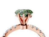 Rose gold Fancy Green Heart  Solitaire Diamond Pavé Band with Four-Prong Setting_4