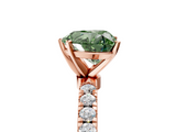 Rose gold Fancy Green Heart  Solitaire Diamond Pavé Band with Four-Prong Setting_5