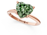 Rose gold Fancy Green Heart  Solitaire Diamond Ring with 4-Prong Setting on a Classic Band_4