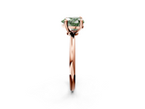 Rose gold Fancy Green Heart  Solitaire Diamond Ring with 4-Prong Setting on a Classic Band_5