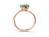 Rose gold Fancy Green Heart  Solitaire Diamond Ring with 4-Prong Setting on a Classic Band_6