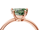 Rose gold Fancy Green Heart  Solitaire Diamond Ring with 4-Prong Setting on a Classic Band_7