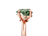 Rose gold Fancy Green Heart  Solitaire Diamond Ring with 4-Prong Setting on a Classic Band_8