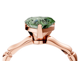 Rose gold Fancy Green Heart  Solitaire Diamond Ring with Bamboo Band and Four-Prong Setting_4
