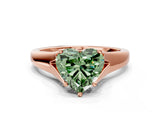 Rose gold Fancy Green Heart  Solitaire Diamond Ring with Cathedral Band and Four-Prong Setting_34