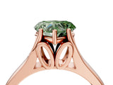 Rose gold Fancy Green Heart  Solitaire Diamond Ring with Cathedral Band and Four-Prong Setting_38